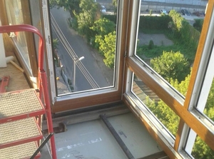 Монтаж балкона с выносом по полу